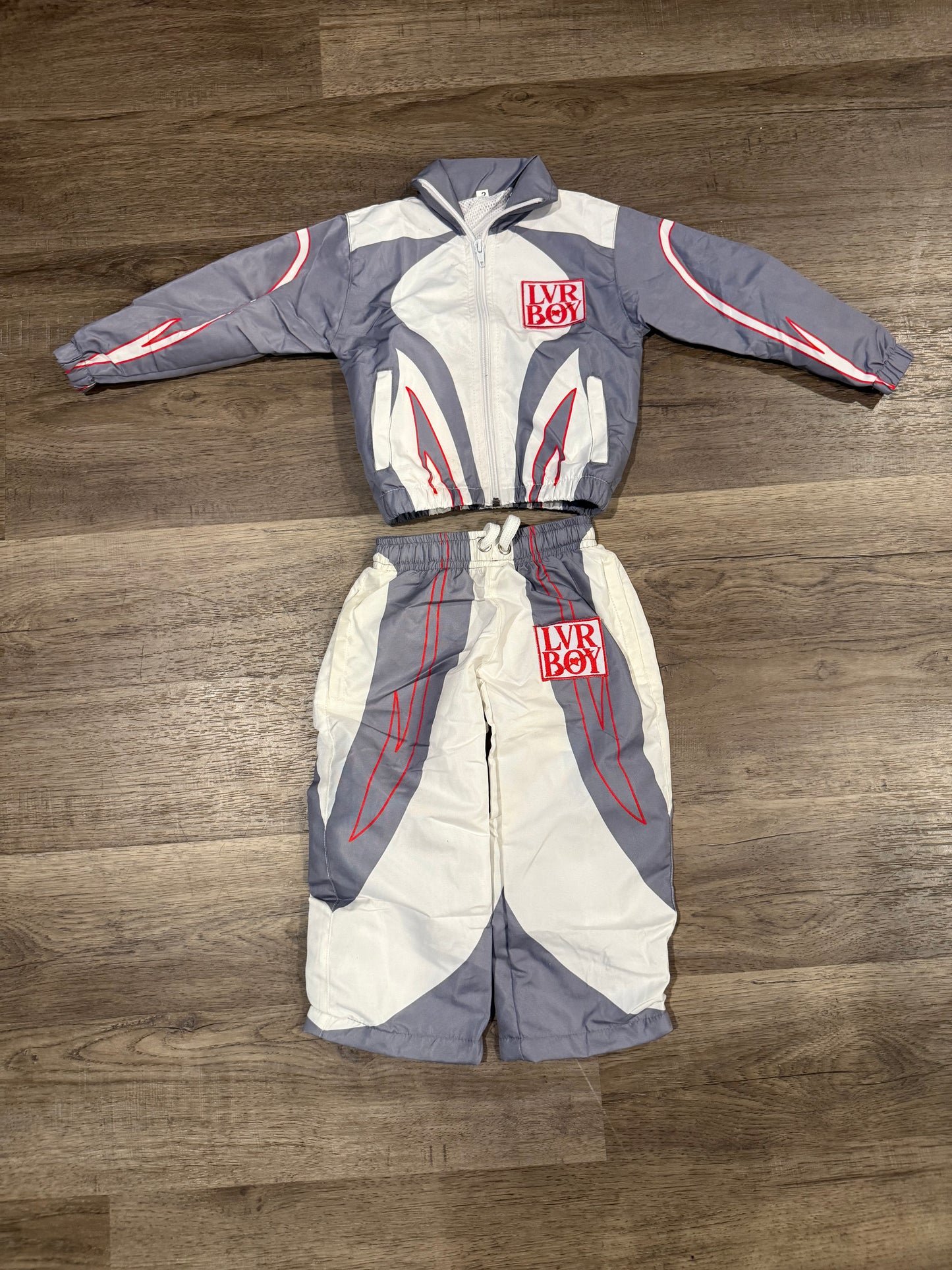 Kids LVR Boy Tracksuit (White/Grey)