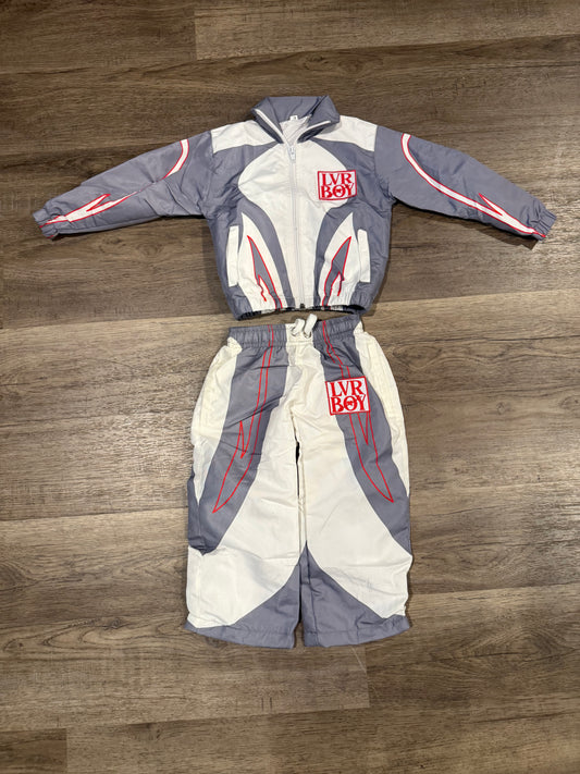 Kids LVR Boy Tracksuit (White/Grey)